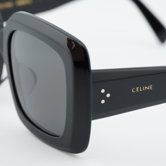 Celine CL40263F 01A Sunglasses Black Square Frame, Smoke Lenses main image 10